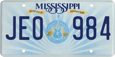 MS license plate JEO984