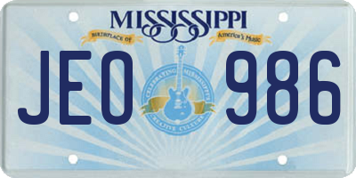 MS license plate JEO986
