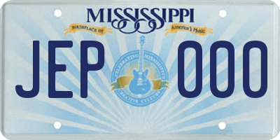 MS license plate JEP000
