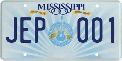 MS license plate JEP001