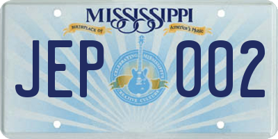 MS license plate JEP002