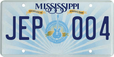 MS license plate JEP004