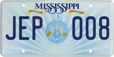 MS license plate JEP008