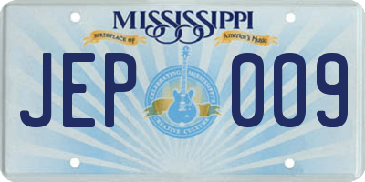 MS license plate JEP009