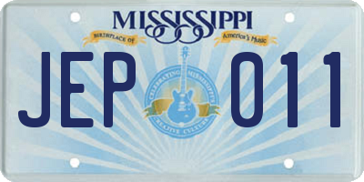 MS license plate JEP011