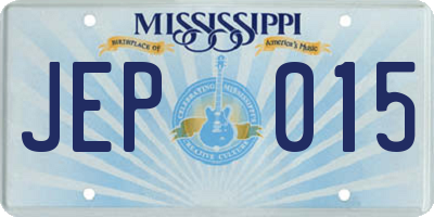 MS license plate JEP015