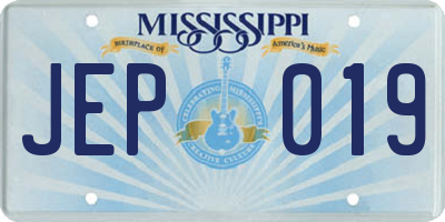 MS license plate JEP019