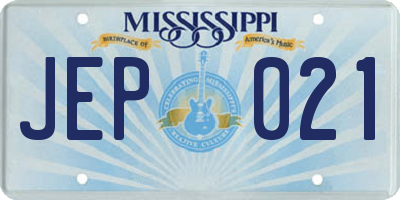 MS license plate JEP021