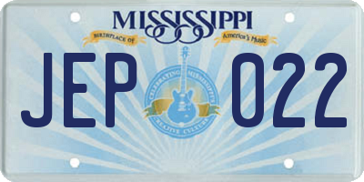 MS license plate JEP022