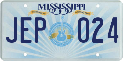 MS license plate JEP024