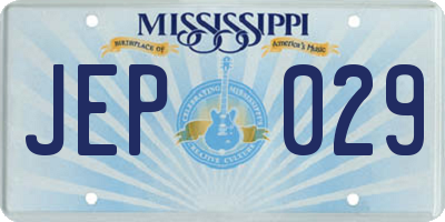 MS license plate JEP029