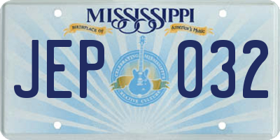 MS license plate JEP032
