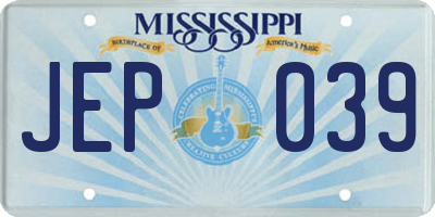 MS license plate JEP039