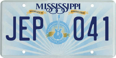 MS license plate JEP041