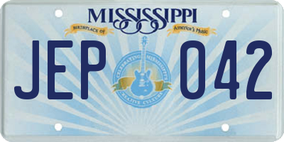 MS license plate JEP042
