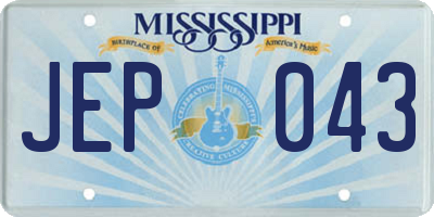 MS license plate JEP043