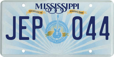 MS license plate JEP044