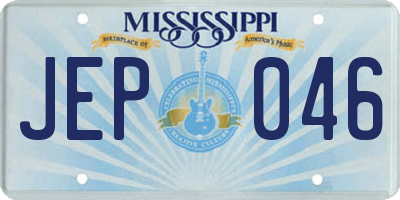 MS license plate JEP046
