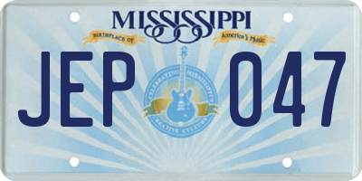 MS license plate JEP047