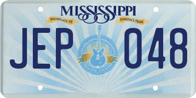 MS license plate JEP048