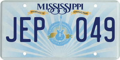 MS license plate JEP049