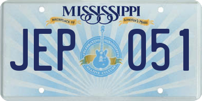MS license plate JEP051