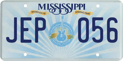 MS license plate JEP056