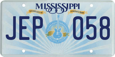 MS license plate JEP058