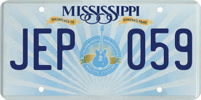 MS license plate JEP059