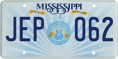 MS license plate JEP062