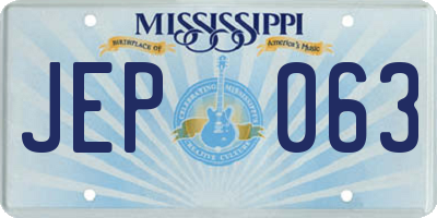 MS license plate JEP063