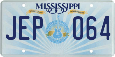 MS license plate JEP064