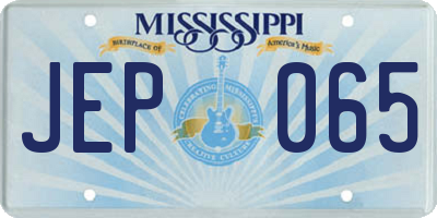 MS license plate JEP065