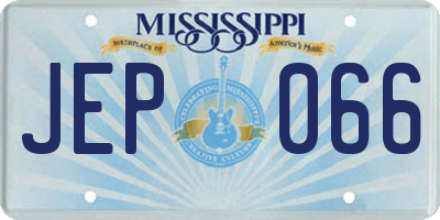 MS license plate JEP066