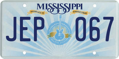 MS license plate JEP067