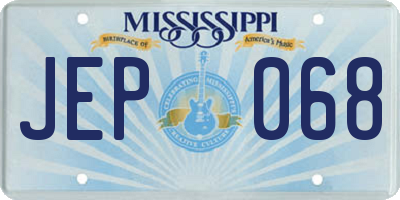 MS license plate JEP068