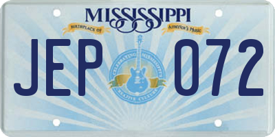 MS license plate JEP072
