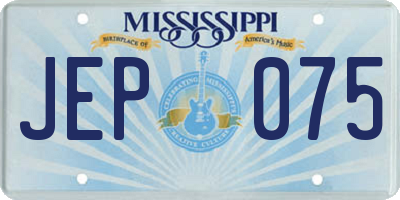 MS license plate JEP075