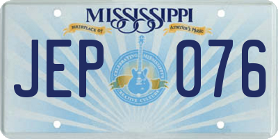 MS license plate JEP076