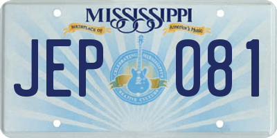 MS license plate JEP081