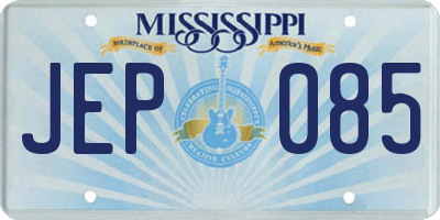 MS license plate JEP085