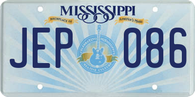 MS license plate JEP086