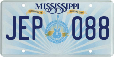 MS license plate JEP088
