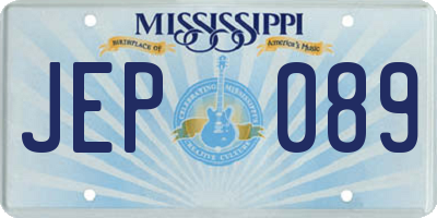 MS license plate JEP089