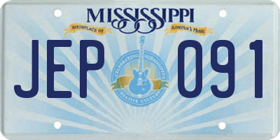 MS license plate JEP091