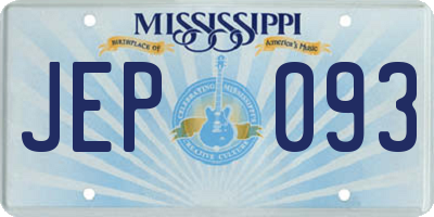 MS license plate JEP093