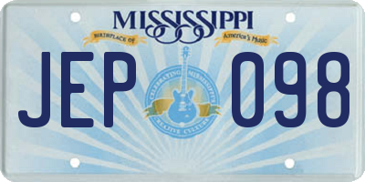 MS license plate JEP098