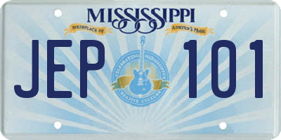 MS license plate JEP101