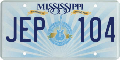 MS license plate JEP104