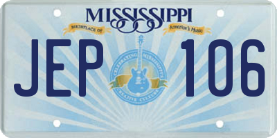 MS license plate JEP106